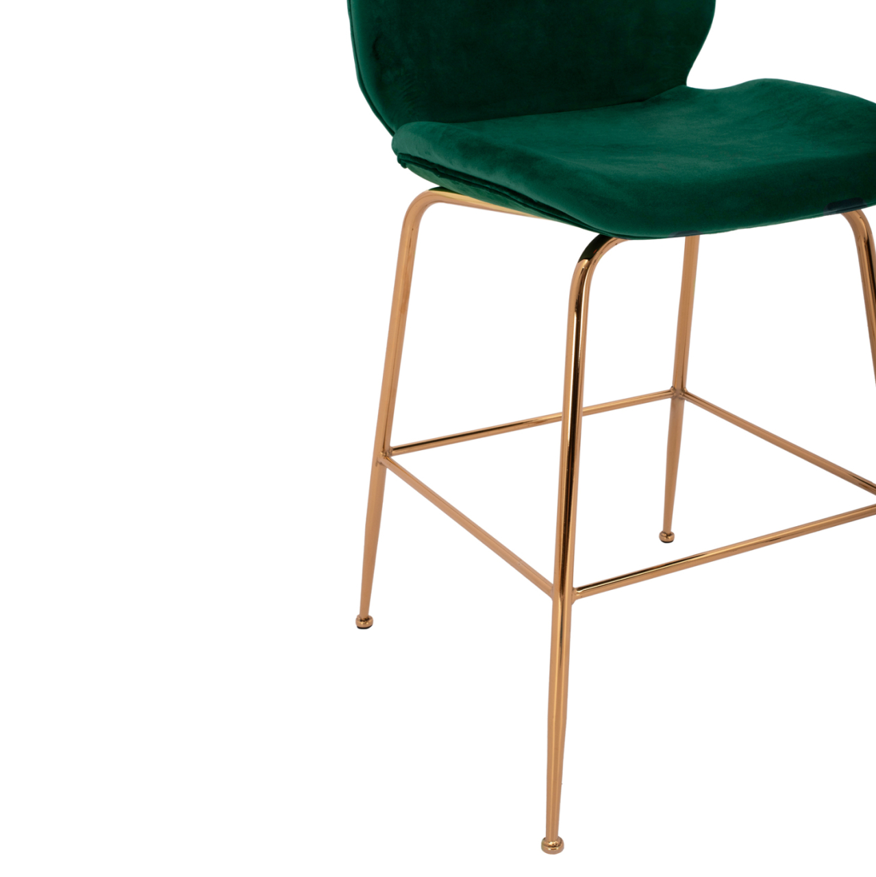 Bar Stool Middle Height Nora HM8524.03 Velvet Cyppress Green and Gold metallic Frame 52x61,5x103 cm. [9]