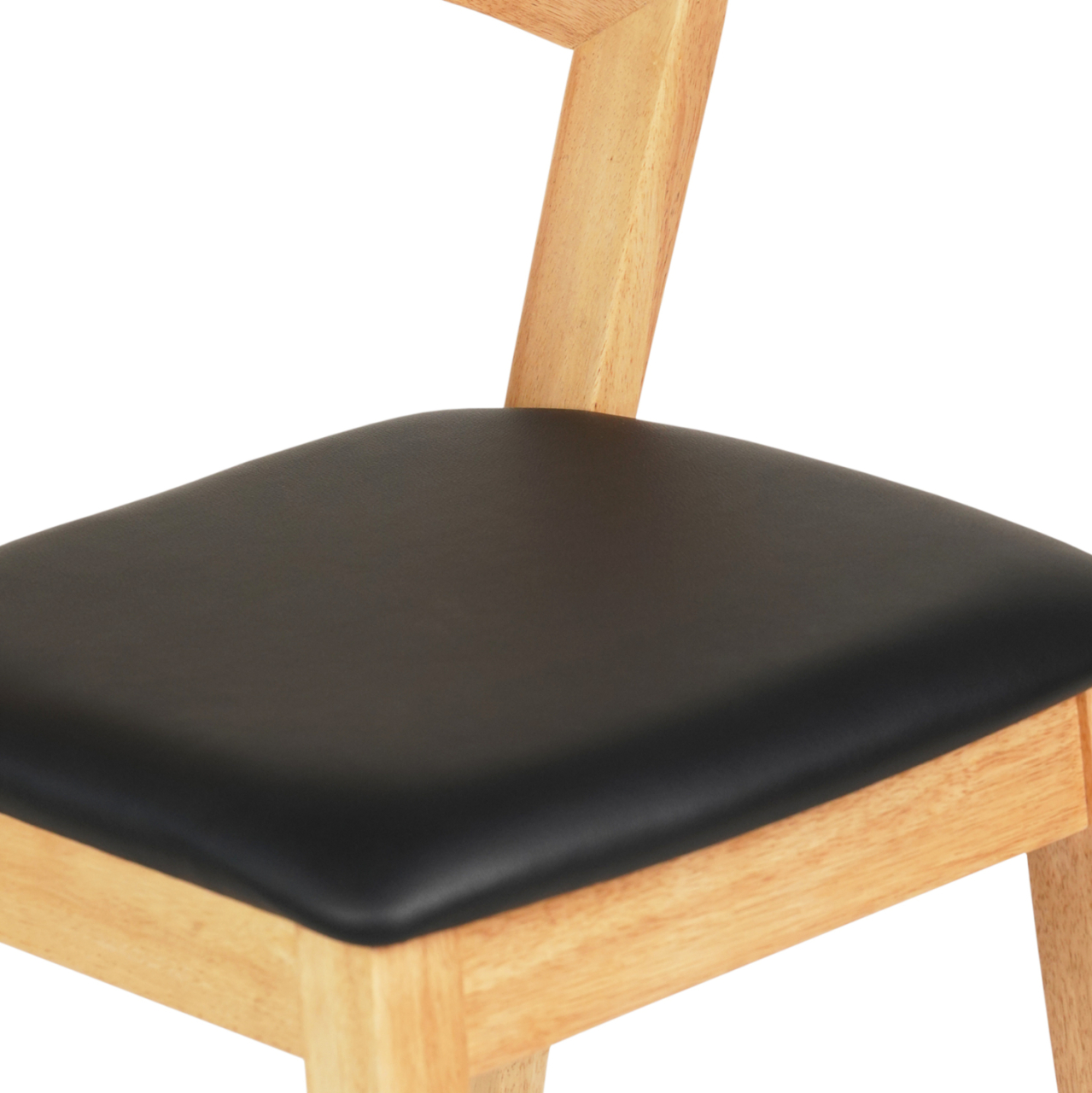 BAR STOOL NAMI HM9952.01 RUBBERWOOD IN OAK-BLACK PU 47,5x59x102,5Hcm. [6]