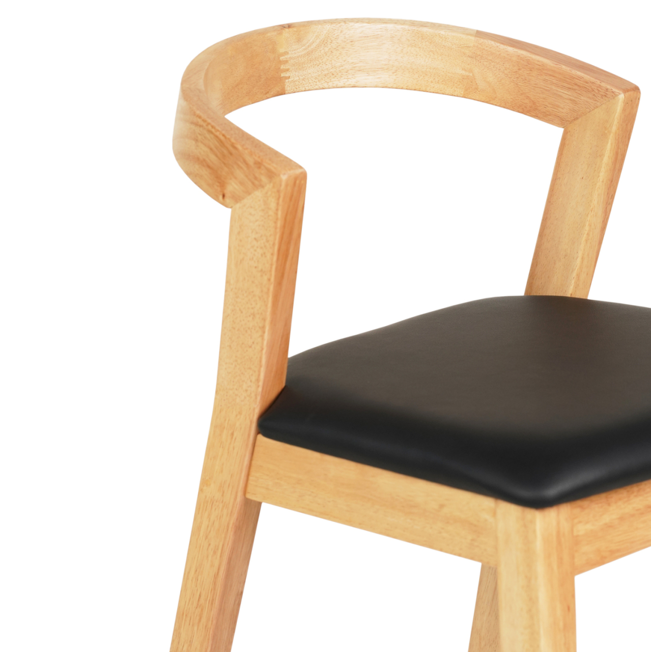 BAR STOOL NAMI HM9952.01 RUBBERWOOD IN OAK-BLACK PU 47,5x59x102,5Hcm. [7]