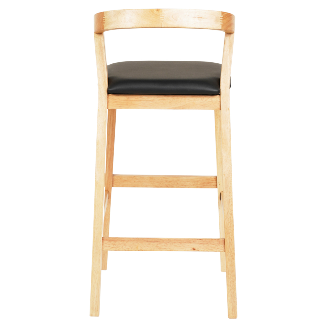 BAR STOOL NAMI HM9952.01 RUBBERWOOD IN OAK-BLACK PU 47,5x59x102,5Hcm. [5]