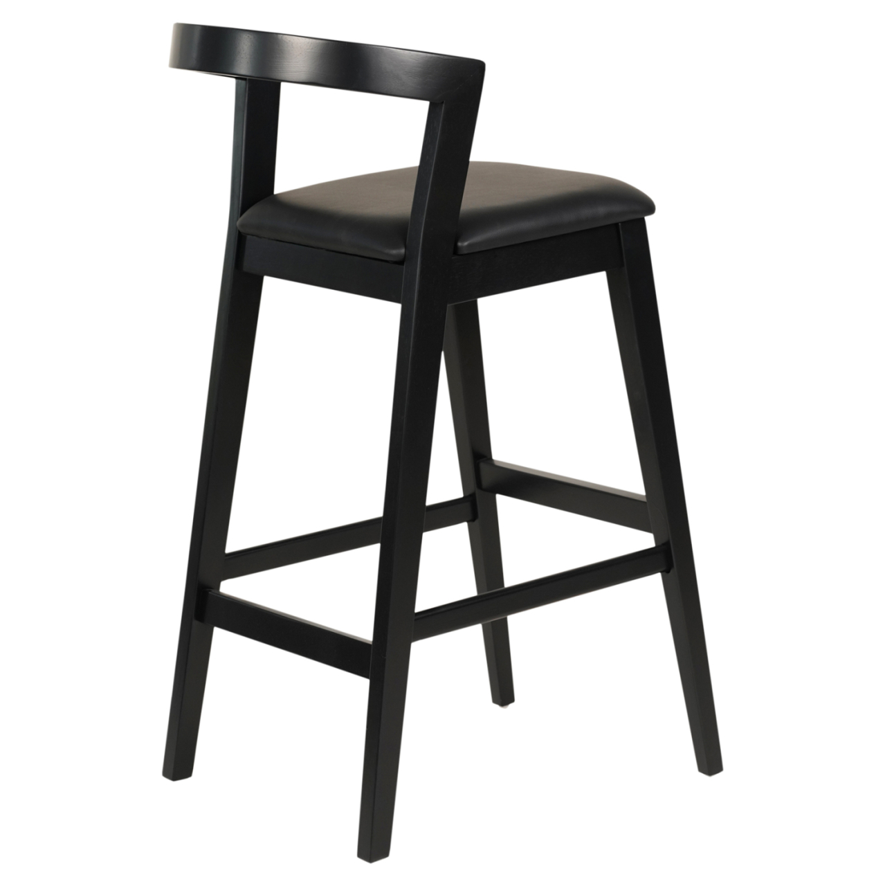 BAR STOOL NAMI HM9952.02 RUBBERWOOD and PU-BLACK 47,5x59x102,5Hcm. [4]