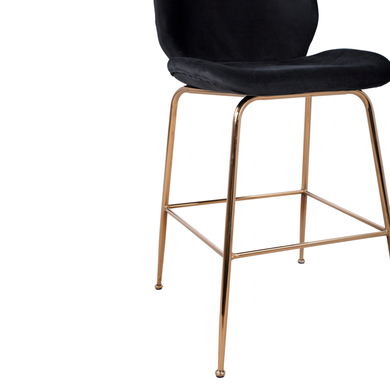 Bar Stool Nora Black Velvet and Gold Metallic Frame HM8524.04 48x61x103 cm [9]