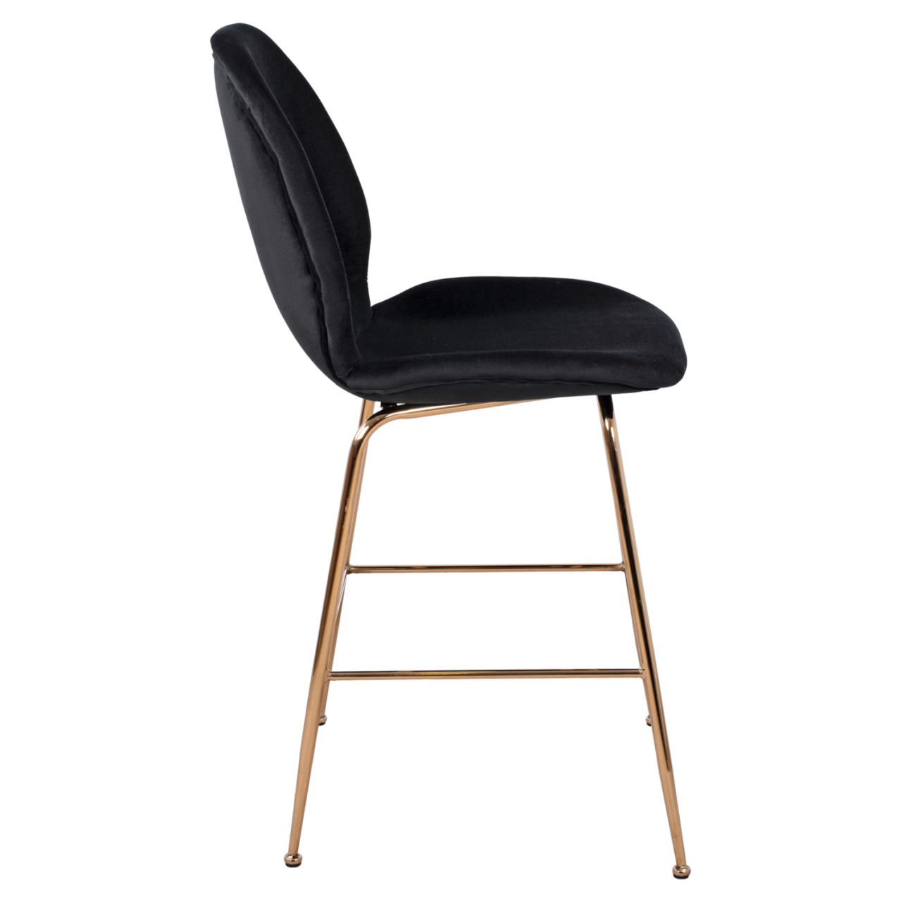 Bar Stool Nora Black Velvet and Gold Metallic Frame HM8524.04 48x61x103 cm [4]