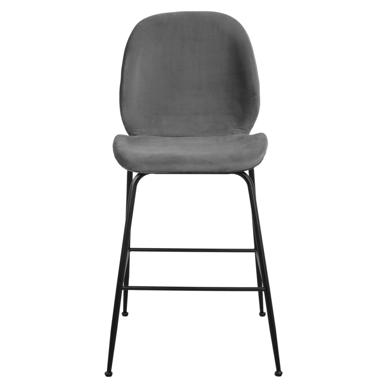 Bar Stool Nora Velvet Grey and Black metallic frame HM8524.01 48x61x103 cm [3]
