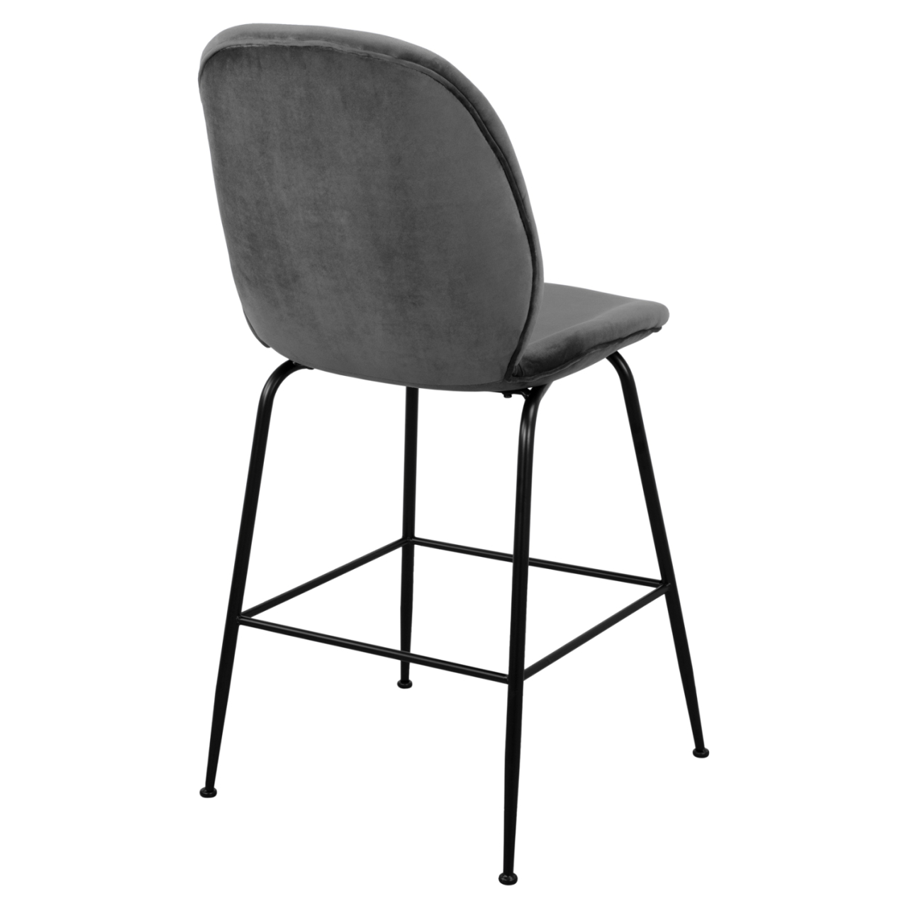 Bar Stool Nora Velvet Grey and Black metallic frame HM8524.01 48x61x103 cm [5]