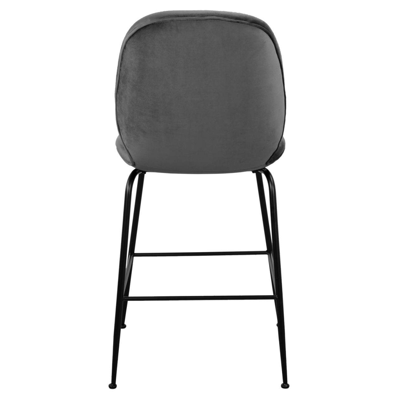 Bar Stool Nora Velvet Grey and Black metallic frame HM8524.01 48x61x103 cm [6]