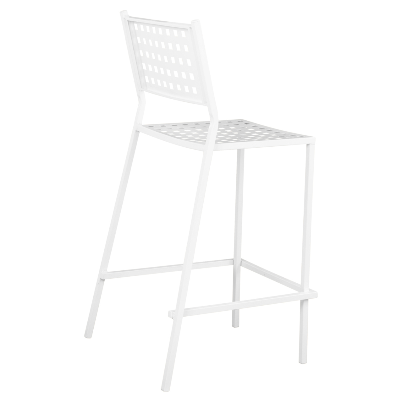 Bar Stool Olympias Metallic HM5528.02 White color 47x58x111cm [5]