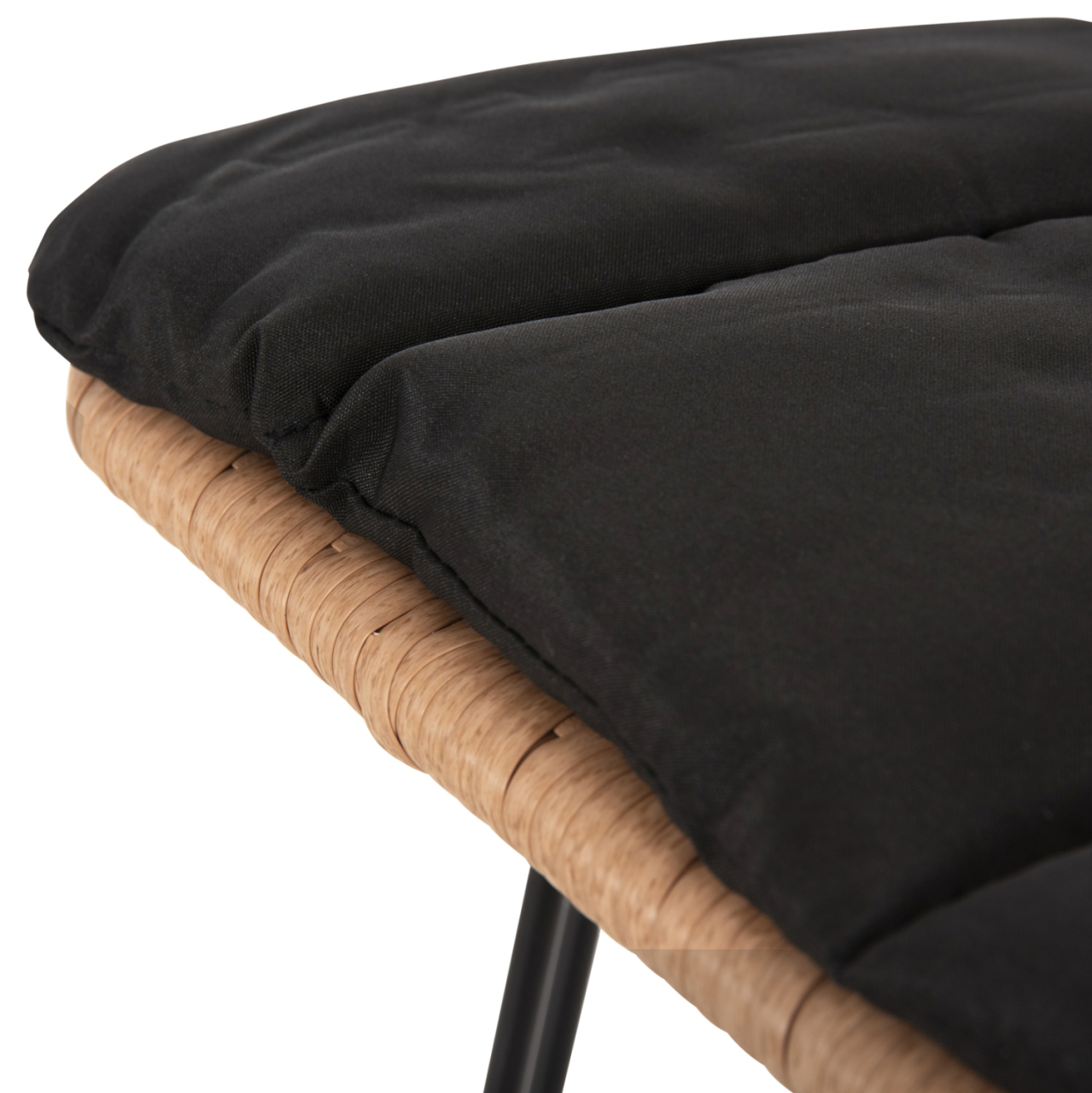 BAR STOOL OUTDOOR ALLEGRA HM5452.11 METALandCUSHION IN BLACK-BEIGE WICKER 52x51x103H cm. [9]