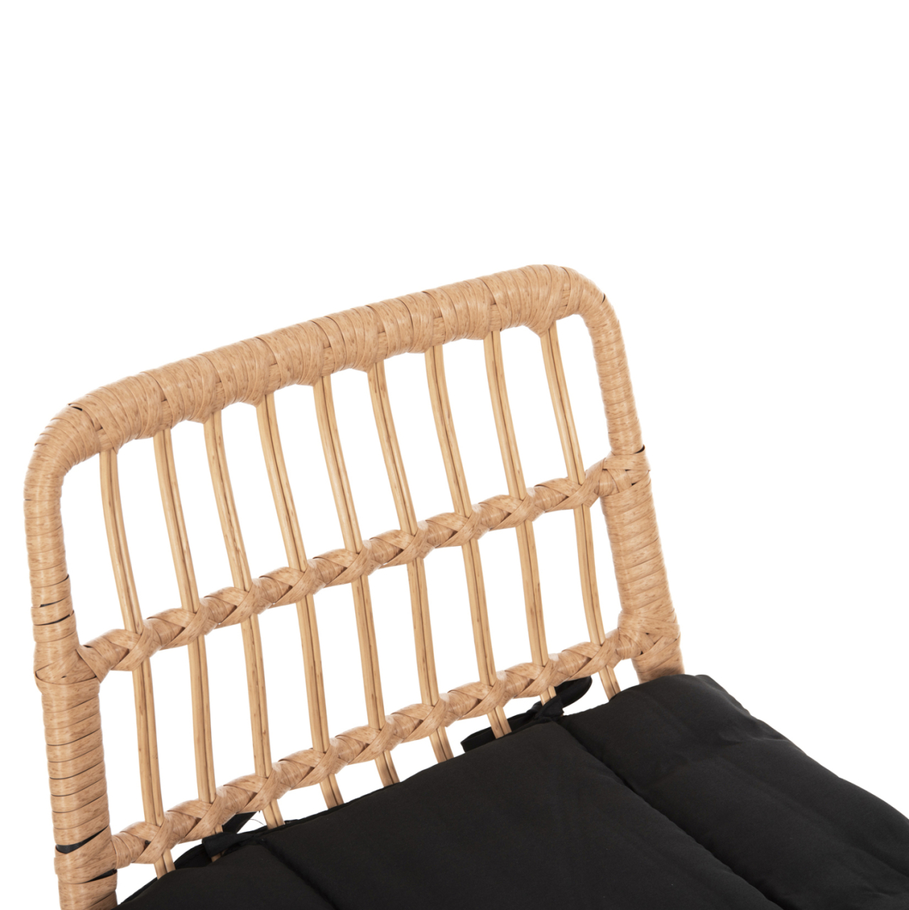 BAR STOOL OUTDOOR ALLEGRA HM5452.11 METALandCUSHION IN BLACK-BEIGE WICKER 52x51x103H cm. [7]