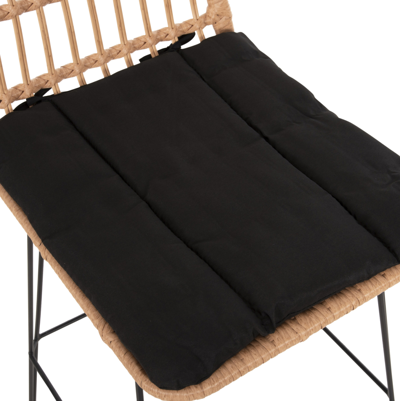 BAR STOOL OUTDOOR ALLEGRA HM5452.11 METALandCUSHION IN BLACK-BEIGE WICKER 52x51x103H cm. [8]