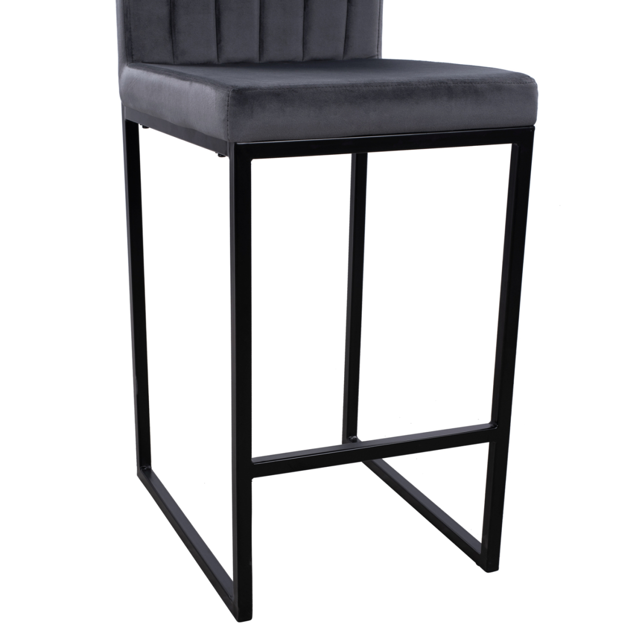 Bar Stool Piper Velvet Grey and Black Metallic Frame HM8525.01 40x49x96 cm [9]