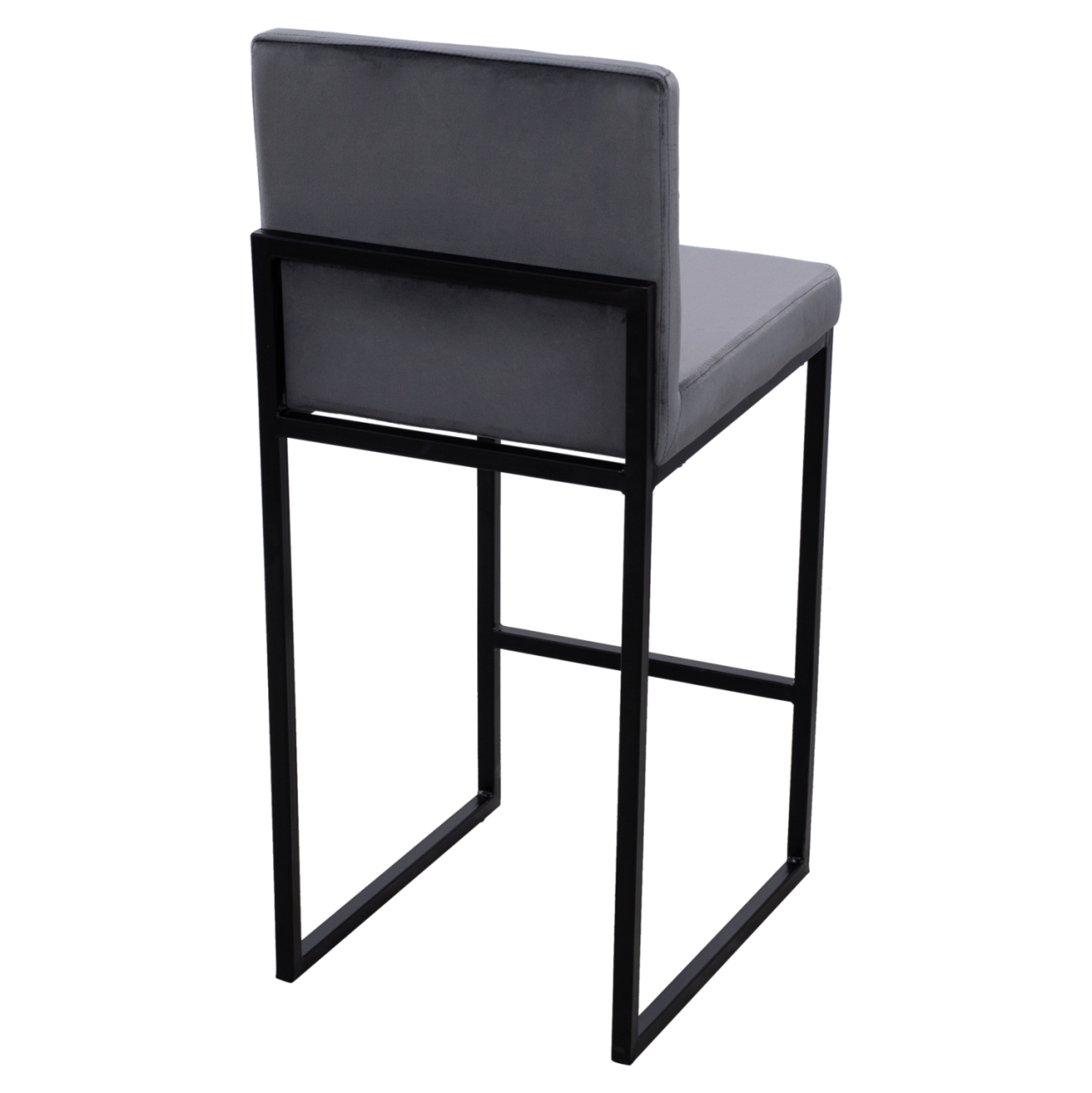 Bar Stool Piper Velvet Grey and Black Metallic Frame HM8525.01 40x49x96 cm [5]