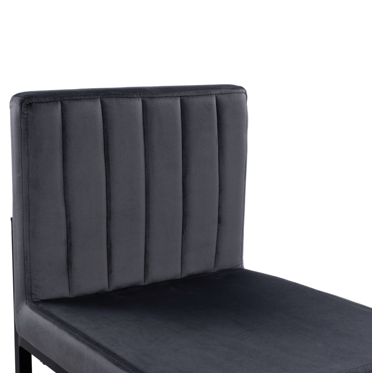 Bar Stool Piper Velvet Grey and Black Metallic Frame HM8525.01 40x49x96 cm [7]