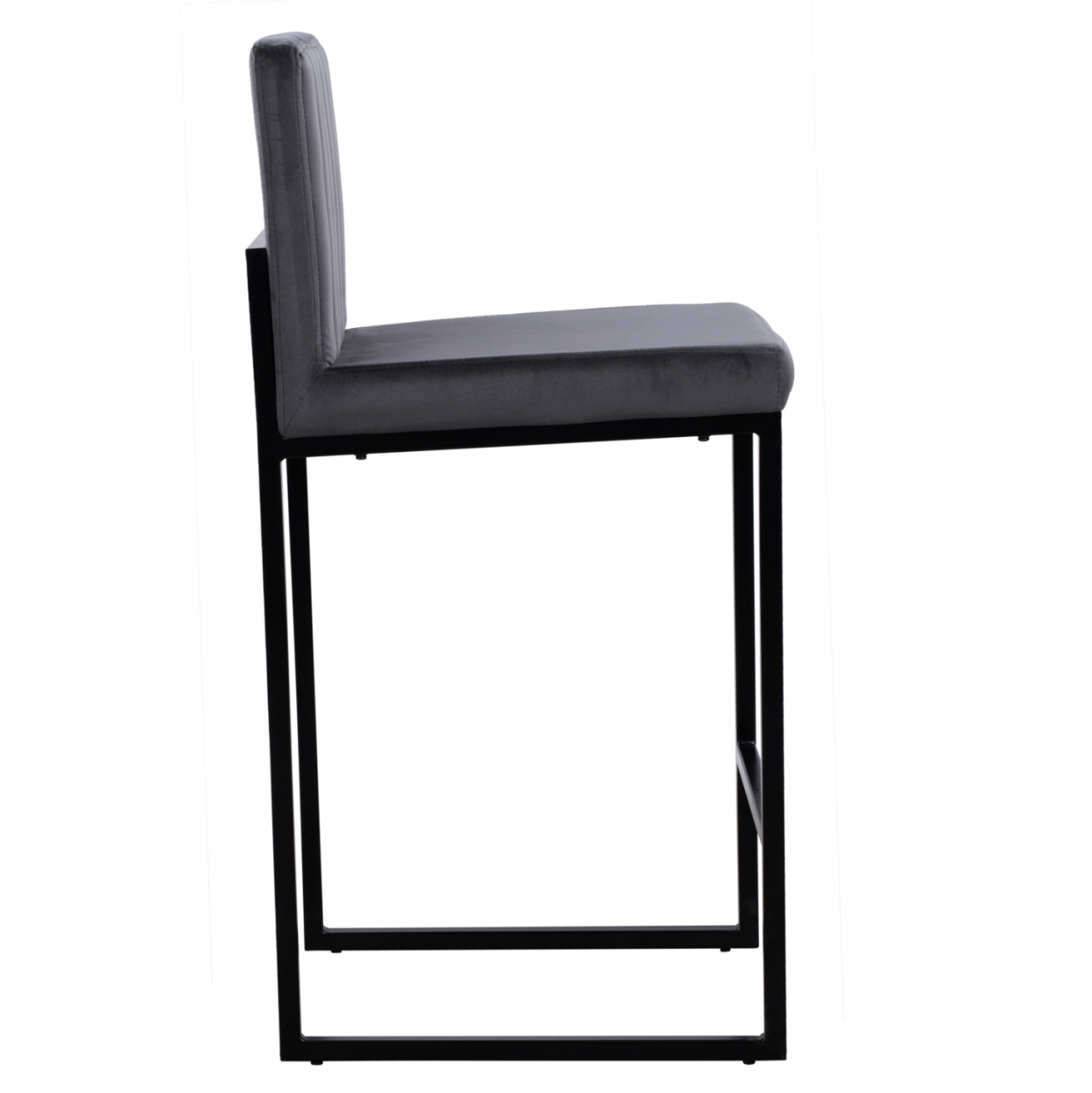 Bar Stool Piper Velvet Grey and Black Metallic Frame HM8525.01 40x49x96 cm [4]