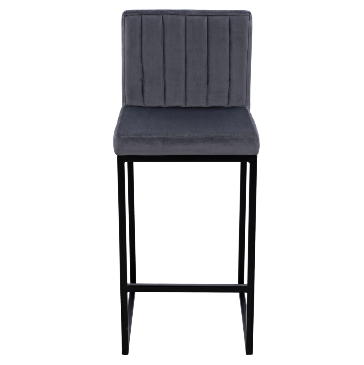 Bar Stool Piper Velvet Grey and Black Metallic Frame HM8525.01 40x49x96 cm [3]