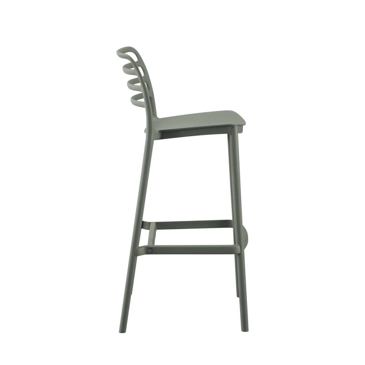BAR STOOL POLYPROPYLENE SNOD HM6099.07 OLIVE GREEN 37,2x50x101,5Hcm. [3]