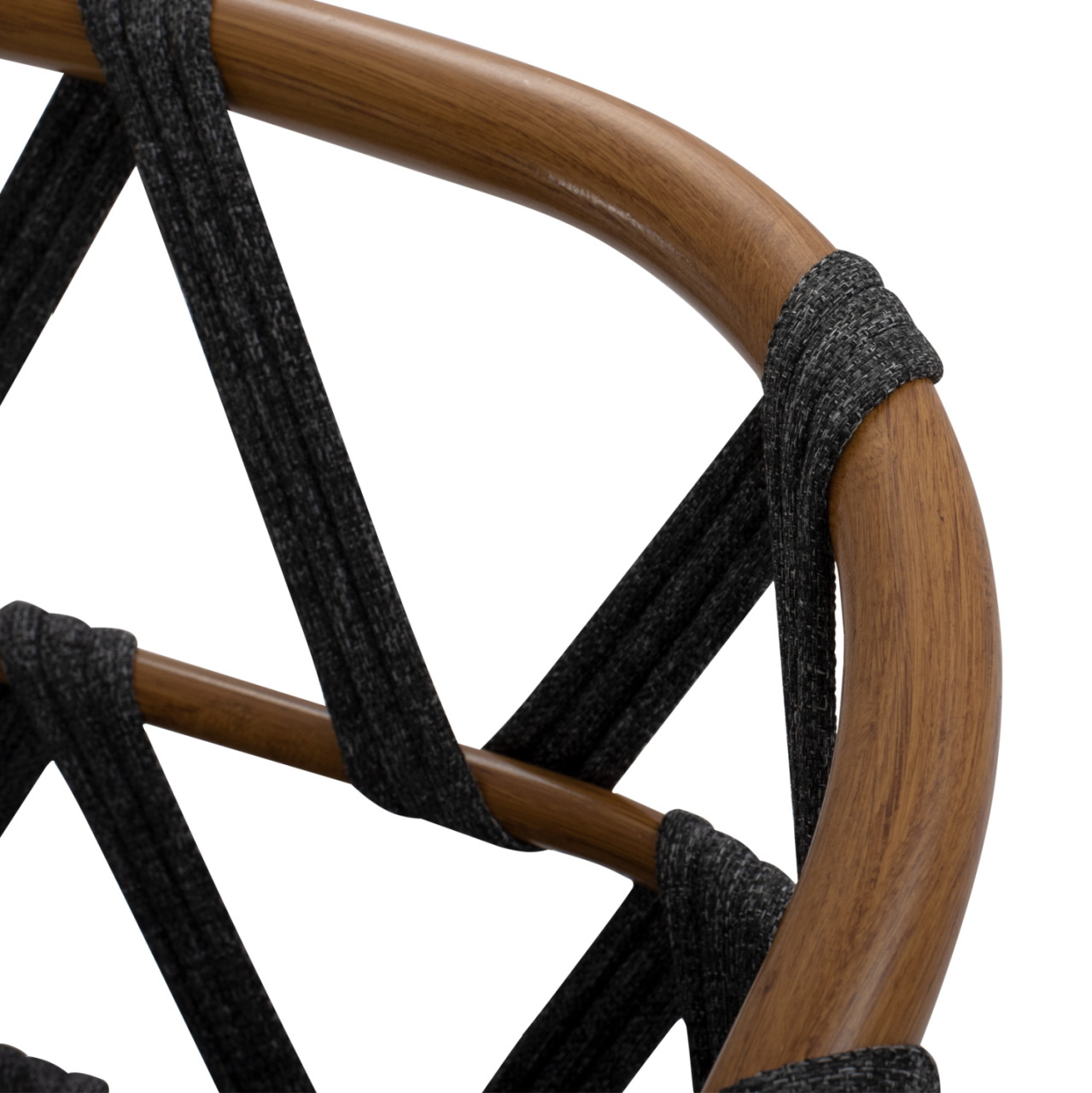 BAR STOOL RICKO HM5781.11 BROWN ALUMINUM FRAME--DARK GREY STRAP ROPE 56x59x102Hcm. [8]