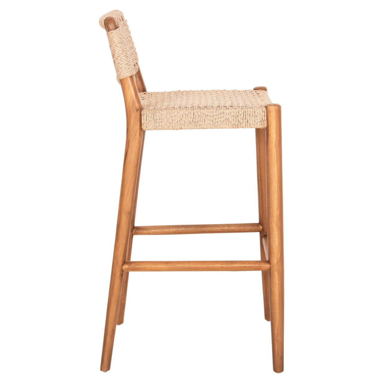 BAR STOOL ROSCO HM6134 TEAK WOOD IN NATURAL-VIRO ROPE IN BEIGE 47x52x100Hcm. [4]