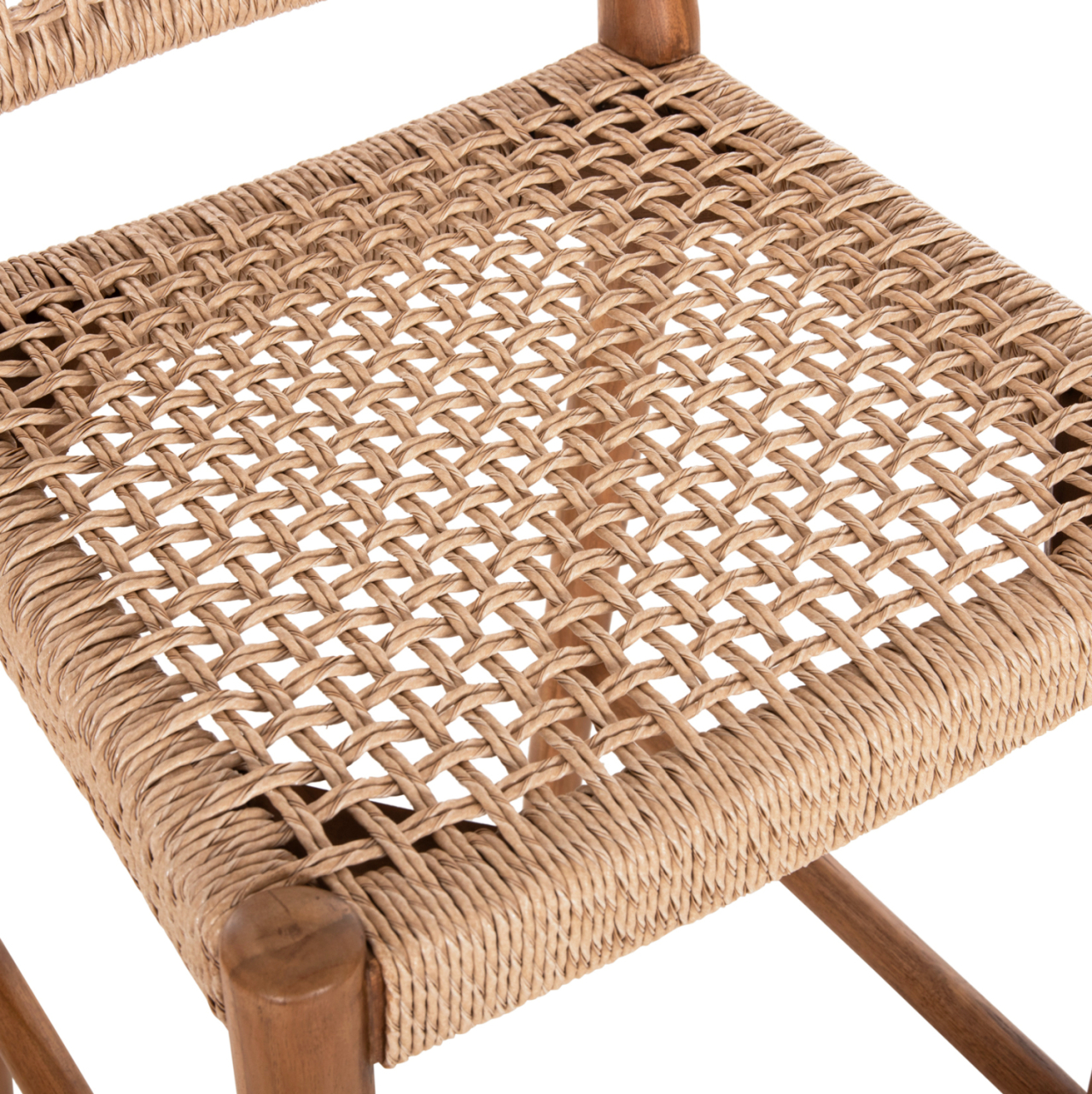 BAR STOOL ROSCO HM6134 TEAK WOOD IN NATURAL-VIRO ROPE IN BEIGE 47x52x100Hcm. [8]