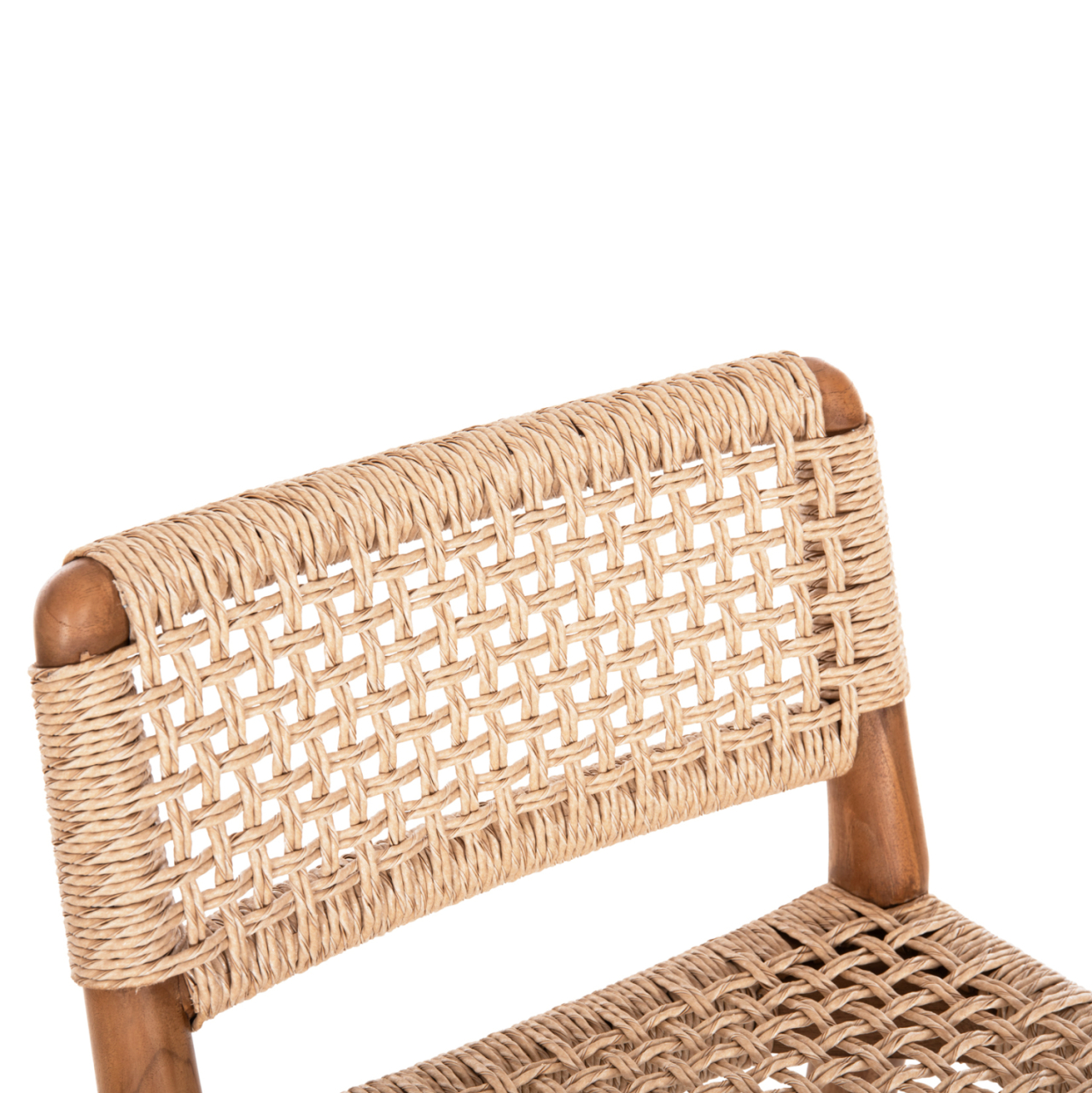 BAR STOOL ROSCO HM6134 TEAK WOOD IN NATURAL-VIRO ROPE IN BEIGE 47x52x100Hcm. [7]
