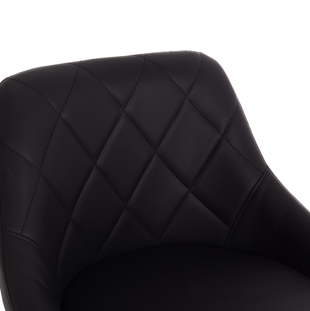 BAR STOOL ROSE HM204.21 CHROMED BASE and SUSPENSION and BLACK PU 48x45x105Hcm. [7]
