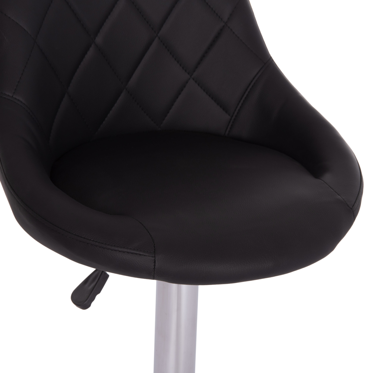 BAR STOOL ROSE HM204.21 CHROMED BASE and SUSPENSION and BLACK PU 48x45x105Hcm. [8]