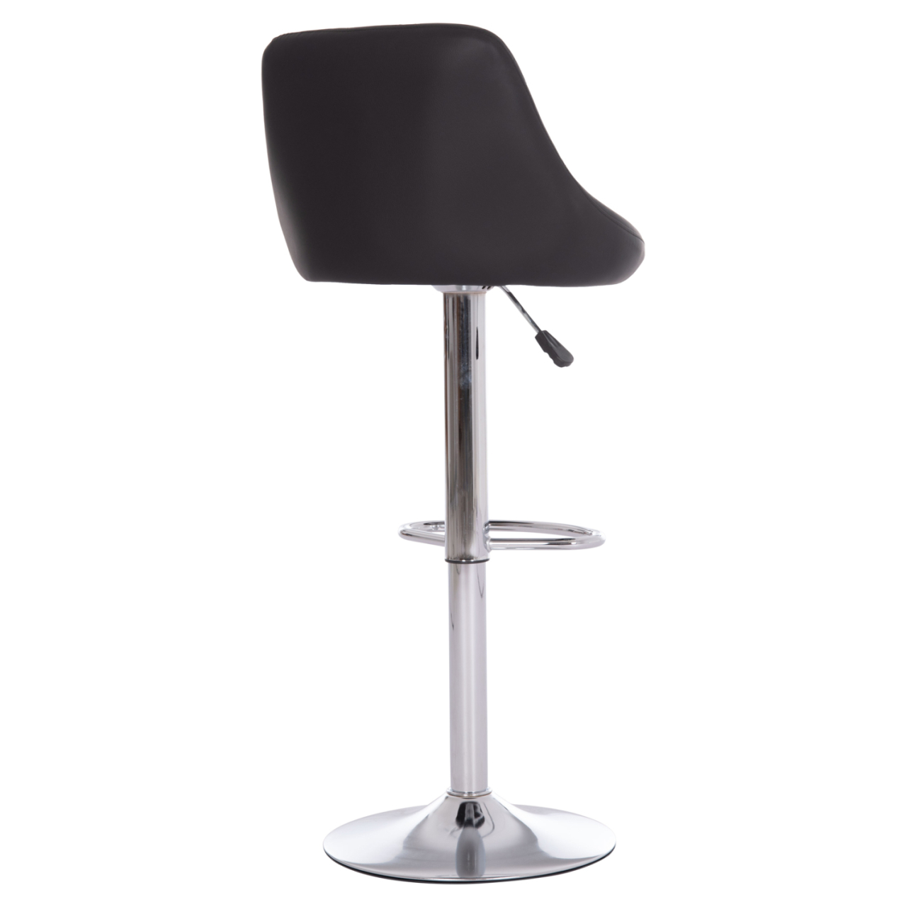 BAR STOOL ROSE HM204.21 CHROMED BASE and SUSPENSION and BLACK PU 48x45x105Hcm. [5]