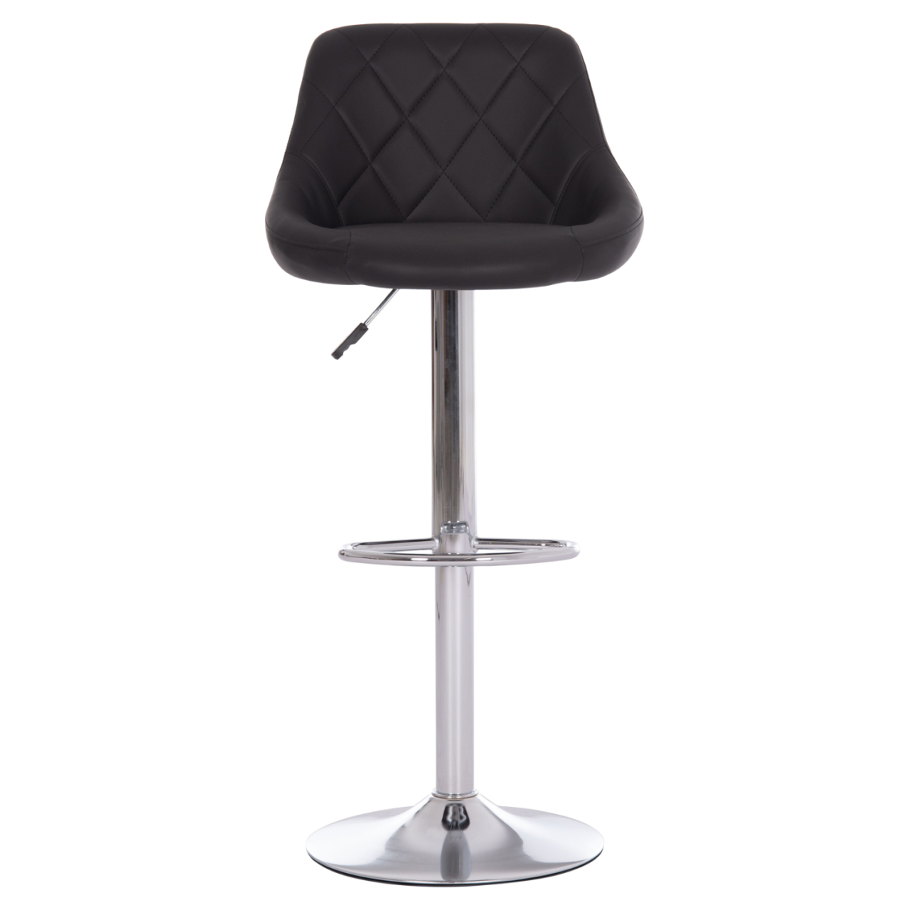 BAR STOOL ROSE HM204.21 CHROMED BASE and SUSPENSION and BLACK PU 48x45x105Hcm. [3]