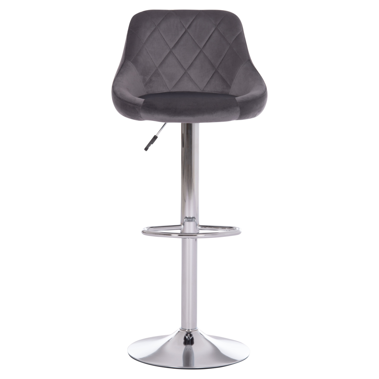 BAR STOOL ROSE HM204.41 CHROMED BASE and SUSPENSION and GREY VELVET 48x45x105Hcm. [3]