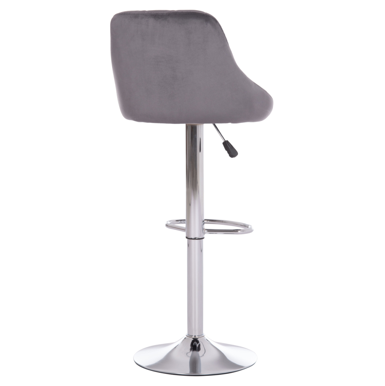 BAR STOOL ROSE HM204.41 CHROMED BASE and SUSPENSION and GREY VELVET 48x45x105Hcm. [5]