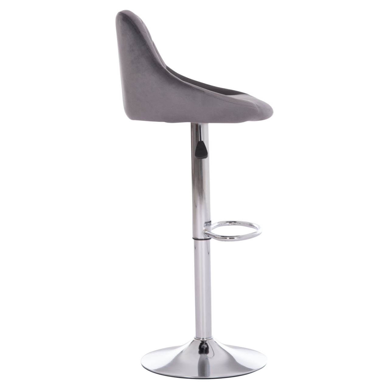 BAR STOOL ROSE HM204.41 CHROMED BASE and SUSPENSION and GREY VELVET 48x45x105Hcm. [4]