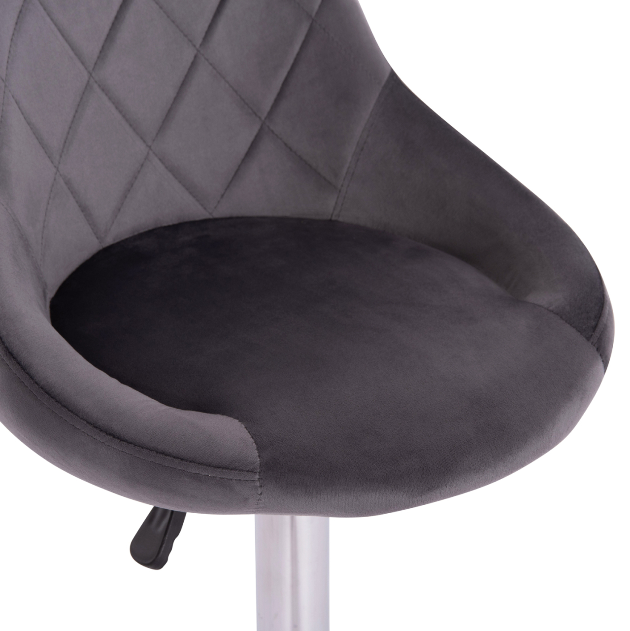 BAR STOOL ROSE HM204.41 CHROMED BASE and SUSPENSION and GREY VELVET 48x45x105Hcm. [8]