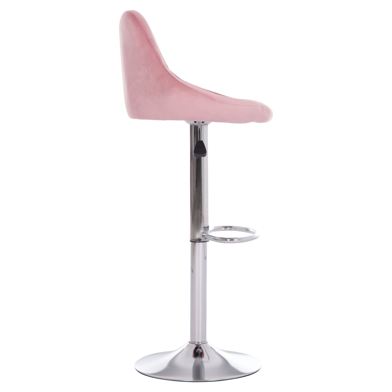 BAR STOOL ROSE HM204.42 CHROMED BASE and SUSPENSION and DUSTY PINK VELVET 48x45x105Hcm. [4]