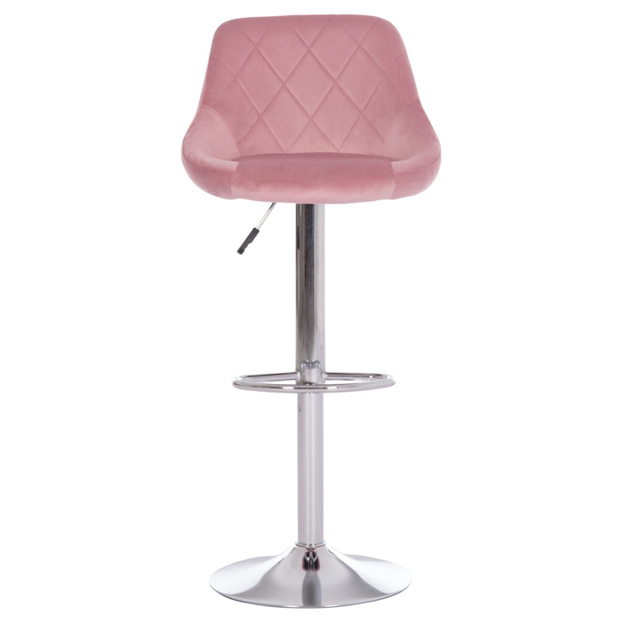 BAR STOOL ROSE HM204.42 CHROMED BASE and SUSPENSION and DUSTY PINK VELVET 48x45x105Hcm. [3]