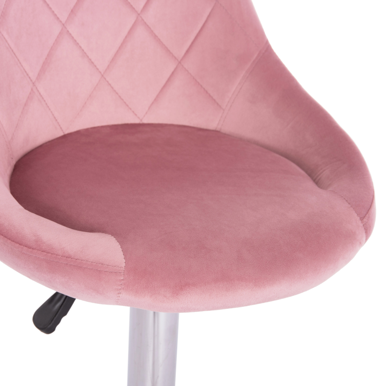 BAR STOOL ROSE HM204.42 CHROMED BASE and SUSPENSION and DUSTY PINK VELVET 48x45x105Hcm. [8]