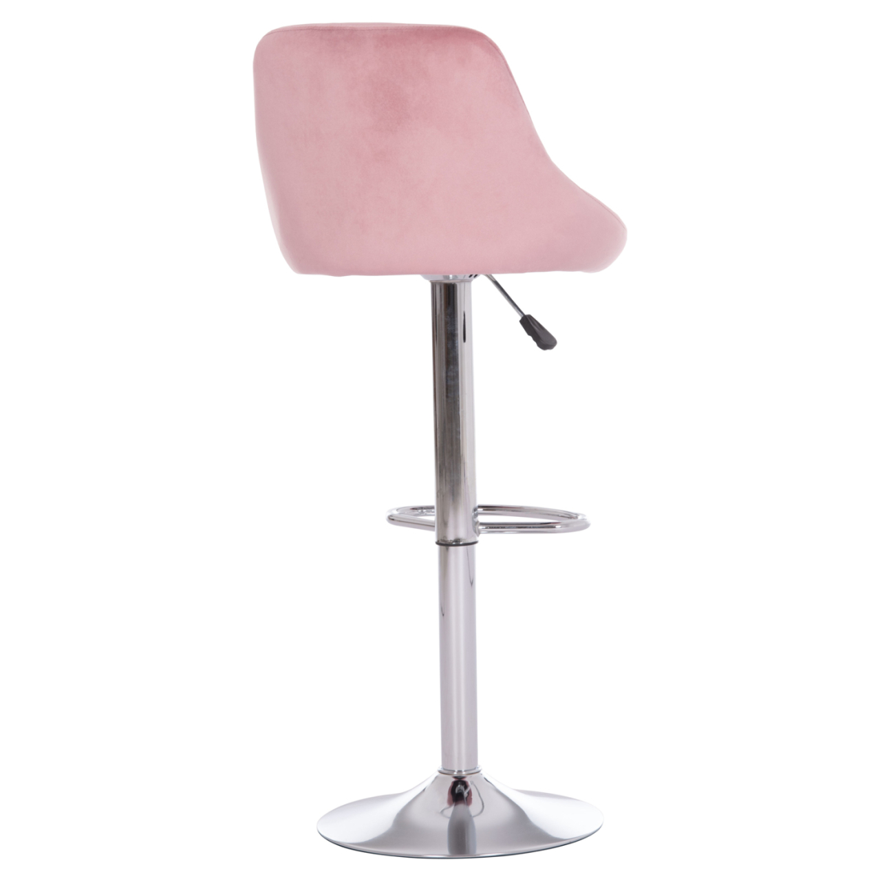 BAR STOOL ROSE HM204.42 CHROMED BASE and SUSPENSION and DUSTY PINK VELVET 48x45x105Hcm. [5]