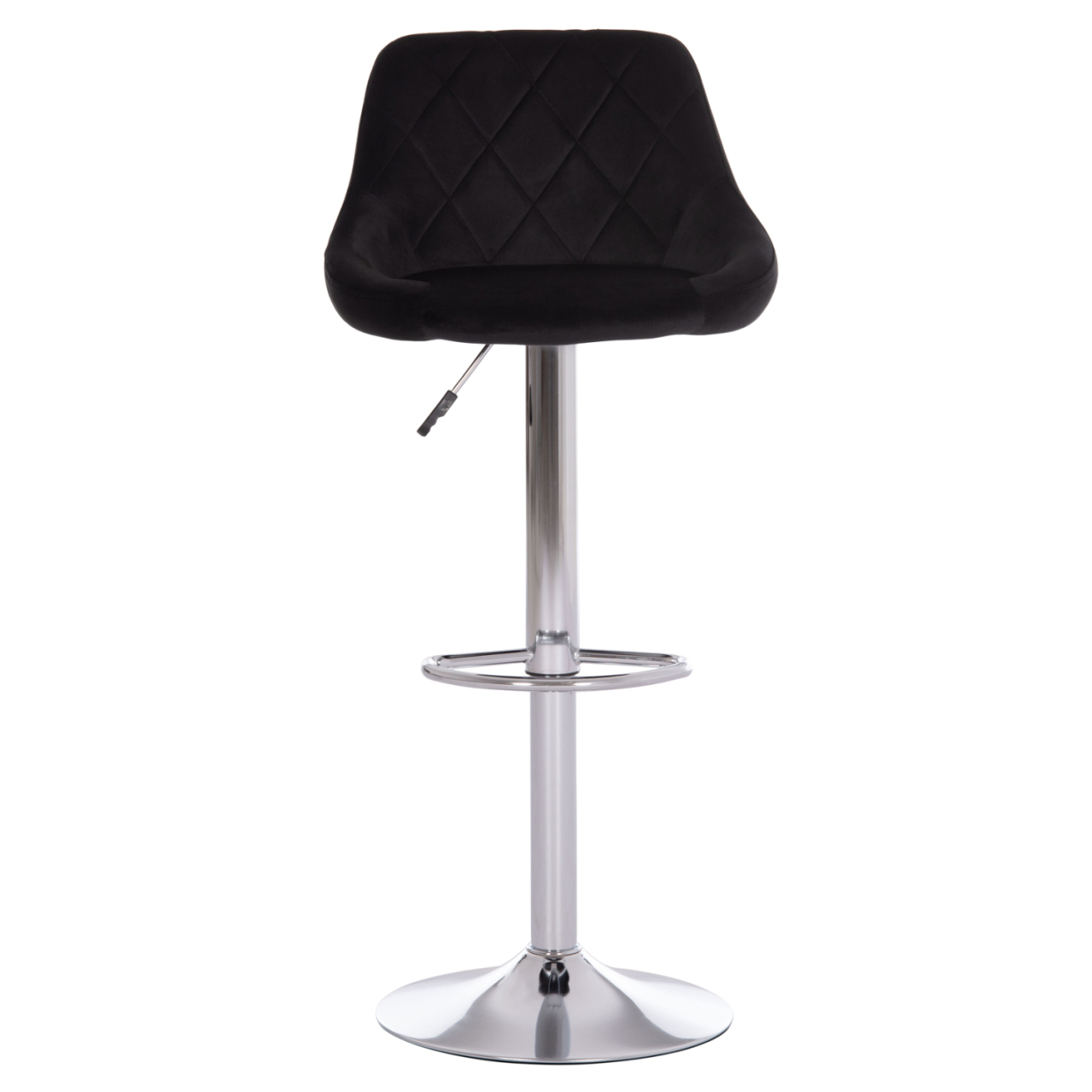 BAR STOOL ROSE HM204.44 CHROMED BASE and SUSPENSION and BLACK VELVET 48x45x105Hcm. [3]