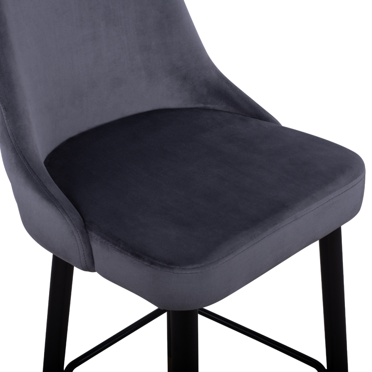 Bar Stool SERENITY HM8519.01 from velvet grey with metallic frame 51x57x110cm [8]