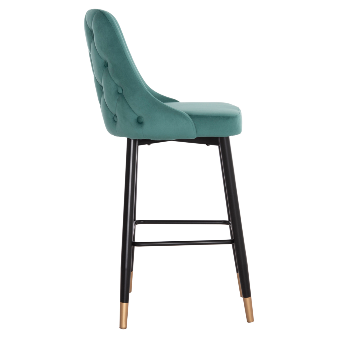 Bar Stool SERENITY HM8519.03 Velvet Cypress Green Color and metallic frame 51x57x110cm [4]