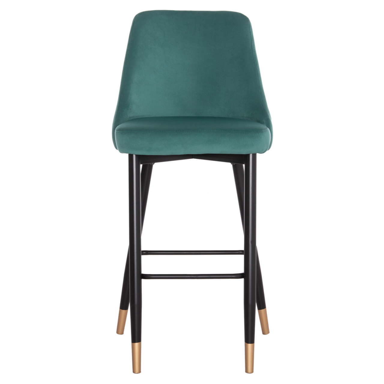 Bar Stool SERENITY HM8519.03 Velvet Cypress Green Color and metallic frame 51x57x110cm [3]