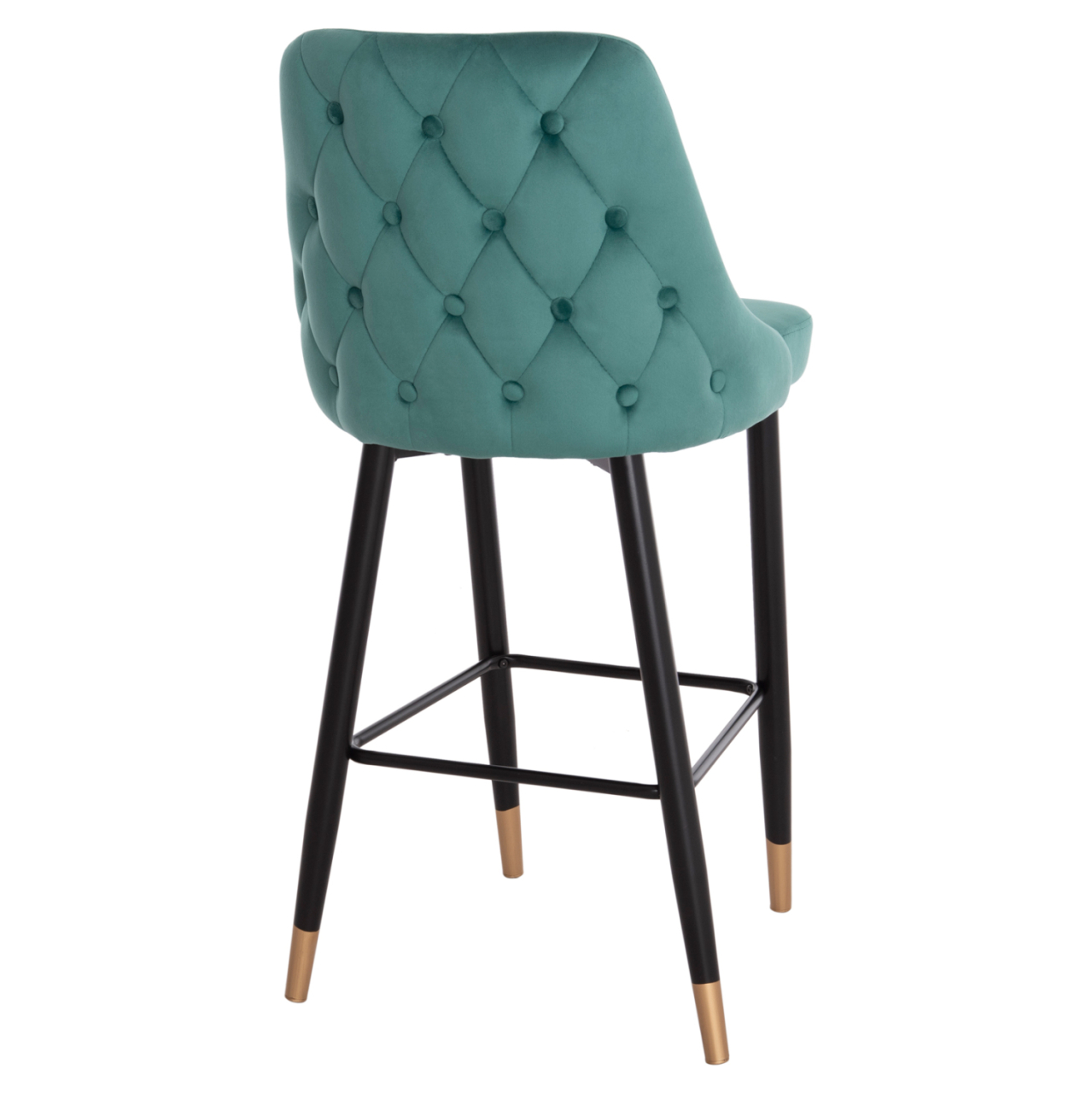 Bar Stool SERENITY HM8519.03 Velvet Cypress Green Color and metallic frame 51x57x110cm [5]