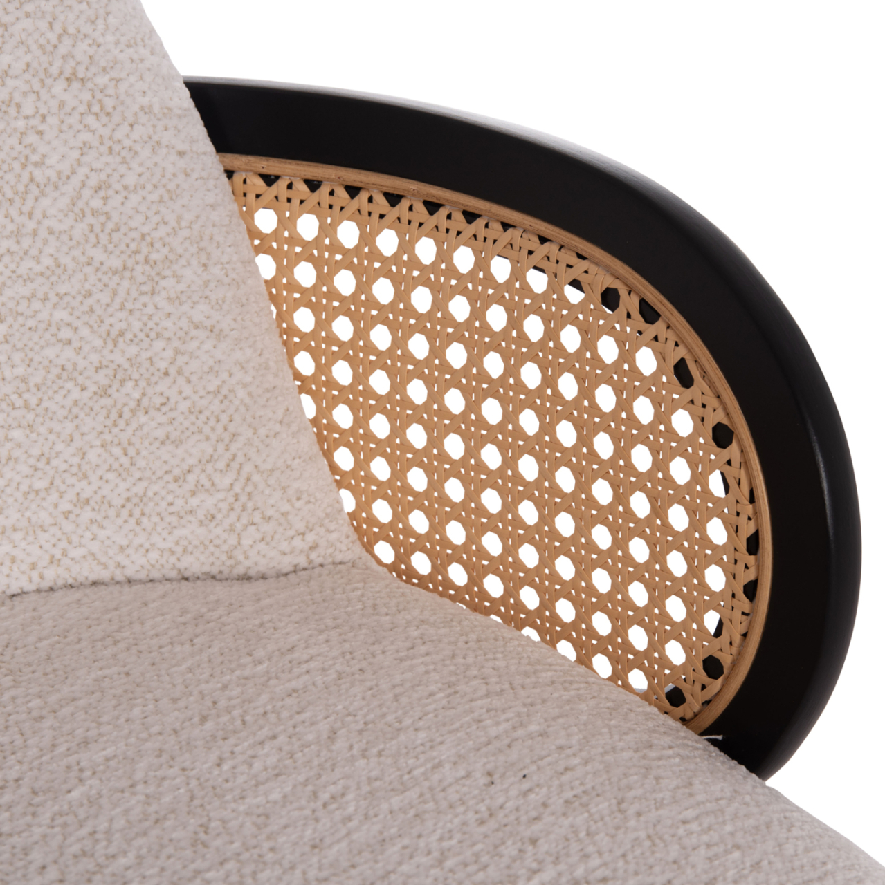 BAR STOOL SWIVEL BECKER HM18251.02 PLYWOOD IN BLACK--FABRIC IN ECRU 50x52x100Hcm. [8]