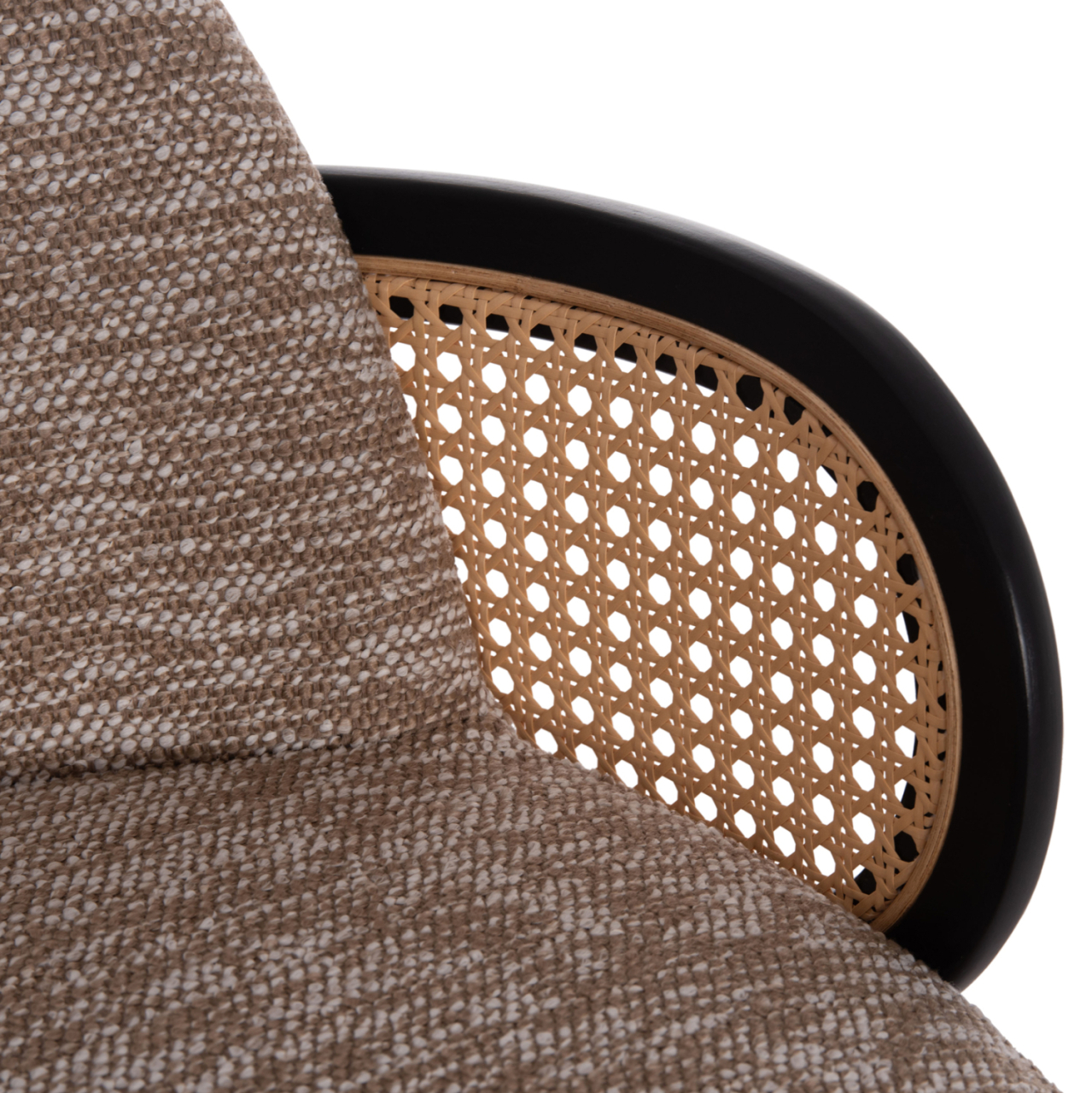 BAR STOOL SWIVEL BECKER HM18251.03 PLYWOOD IN BLACK--FABRIC IN BROWN 50x52x100Hcm. [8]