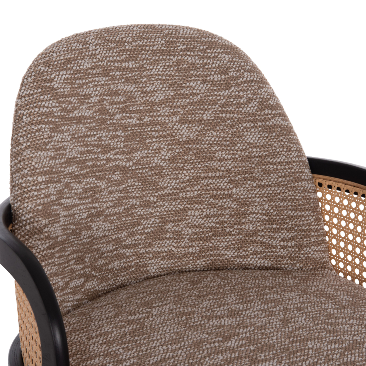 BAR STOOL SWIVEL BECKER HM18251.03 PLYWOOD IN BLACK--FABRIC IN BROWN 50x52x100Hcm. [7]