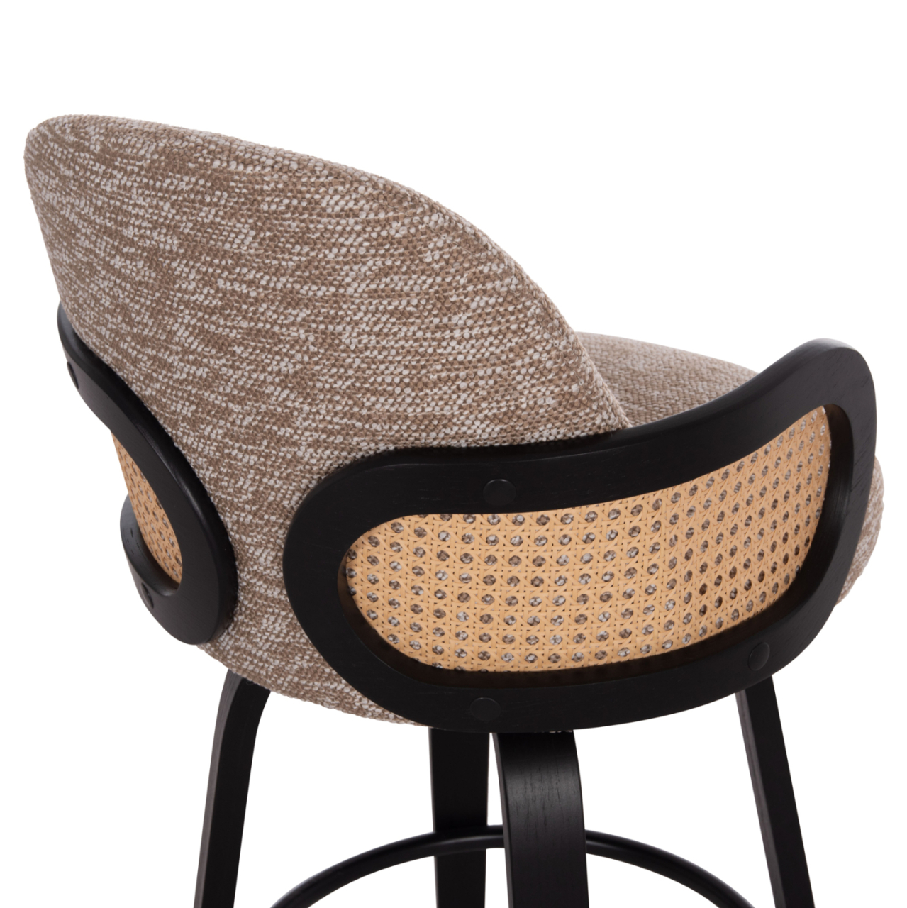 BAR STOOL SWIVEL BECKER HM18251.03 PLYWOOD IN BLACK--FABRIC IN BROWN 50x52x100Hcm. [10]