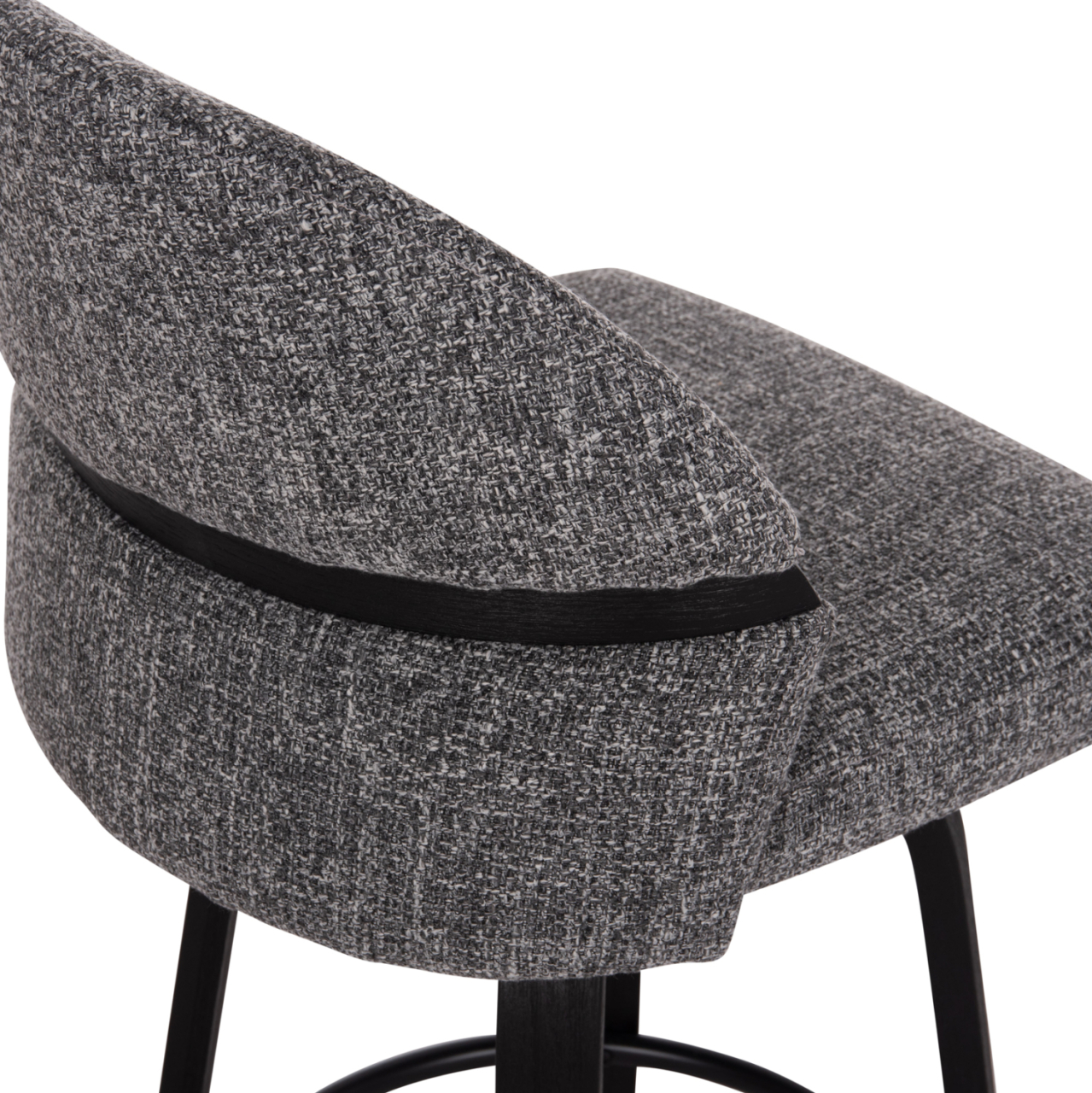 BAR STOOL SWIVEL DEKKER HM18250.02 PLYWOOD IN BLACK--FABRIC IN GREY 48x54x96Hcm. [10]