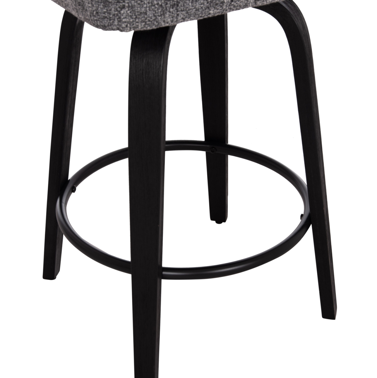 BAR STOOL SWIVEL DEKKER HM18250.02 PLYWOOD IN BLACK--FABRIC IN GREY 48x54x96Hcm. [9]