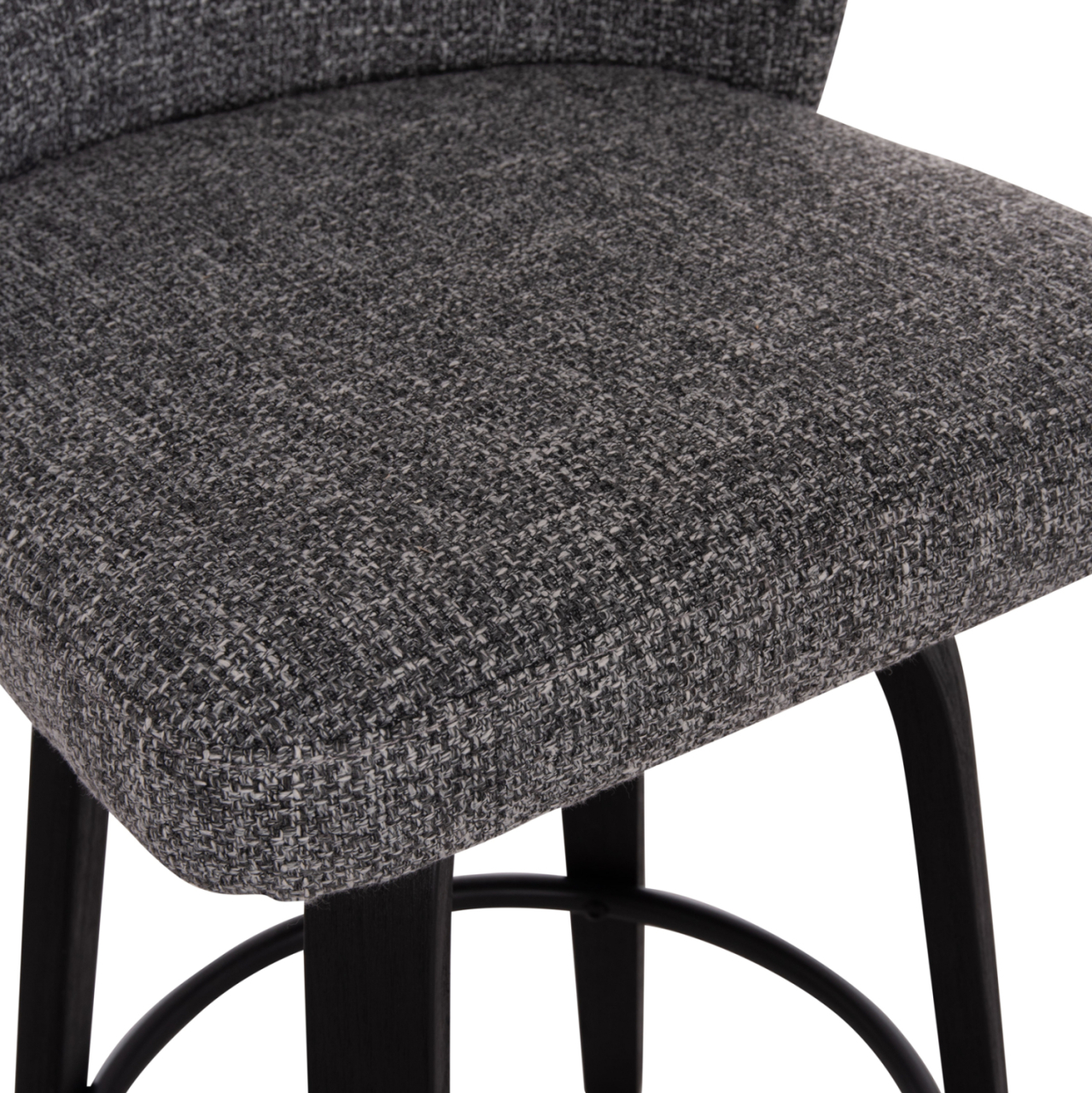 BAR STOOL SWIVEL DEKKER HM18250.02 PLYWOOD IN BLACK--FABRIC IN GREY 48x54x96Hcm. [8]