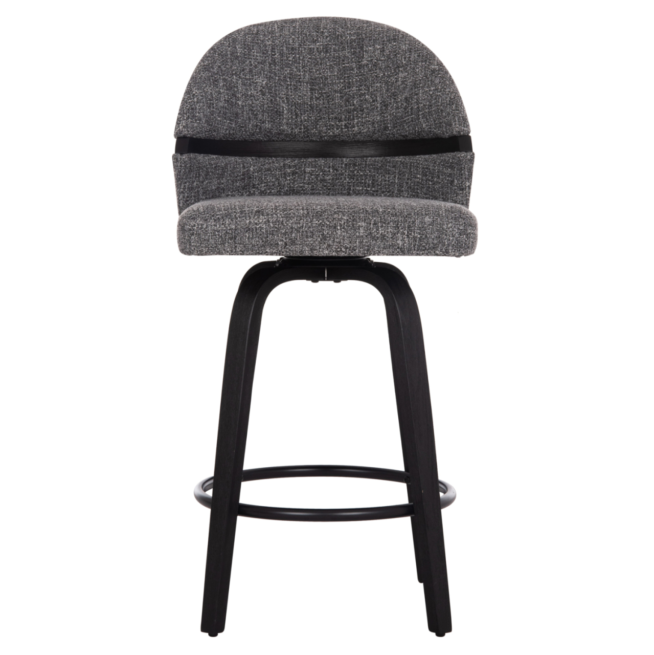 BAR STOOL SWIVEL DEKKER HM18250.02 PLYWOOD IN BLACK--FABRIC IN GREY 48x54x96Hcm. [3]