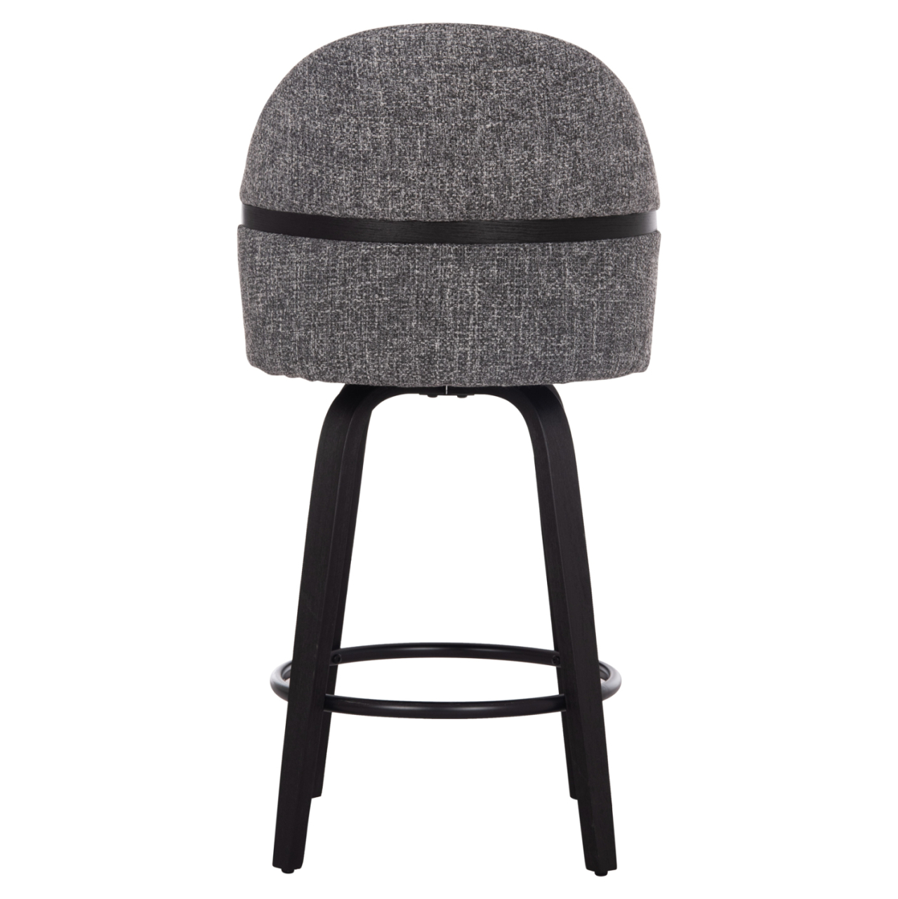 BAR STOOL SWIVEL DEKKER HM18250.02 PLYWOOD IN BLACK--FABRIC IN GREY 48x54x96Hcm. [6]